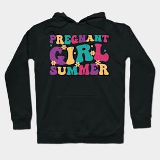 Pregnant Girl Summer Baby Shower Pregnancy Reveal Hoodie